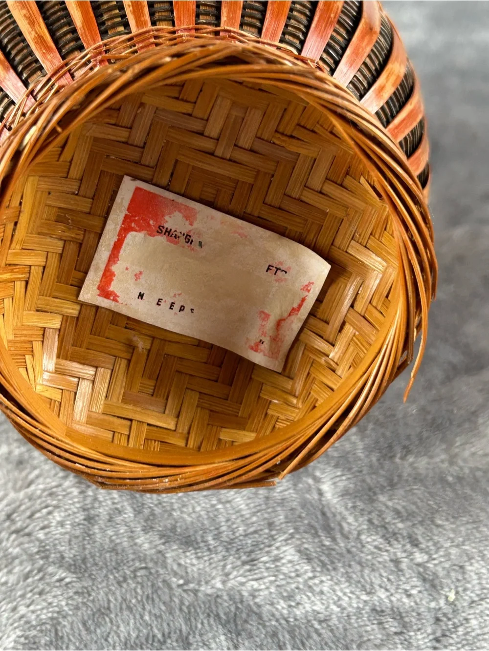 Vintage Wicker Vase Handwoven Rattan Boho‎ Rustic Brown Small Decor